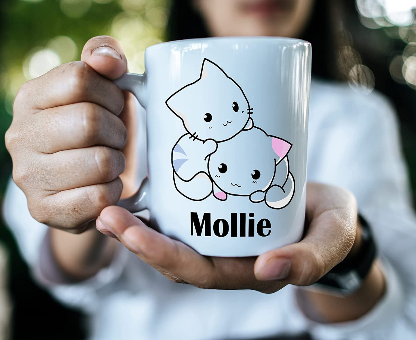 Personalised Cute Kittens Name Ceramic Mug/Cup 11oz Dishwasher & Microwave safe