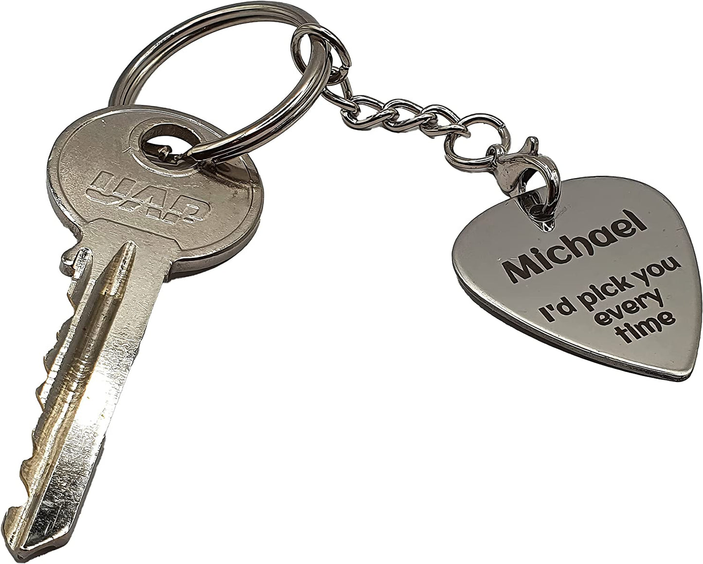 Engraved Stainless Steel Plectrum I'd Pick You Every Time - Guitar Pick - Add any name - Personalised gift