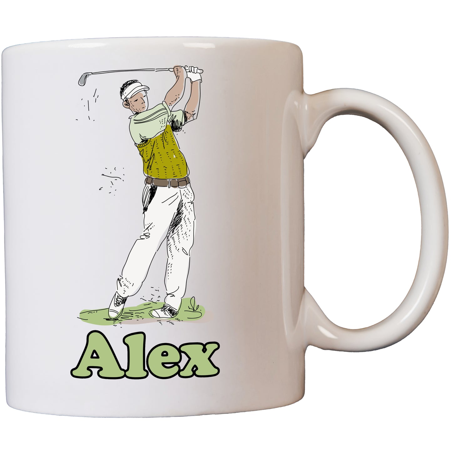 Golfer Name Coffee Mug | Personalised Ceramic 11oz Volume Cup