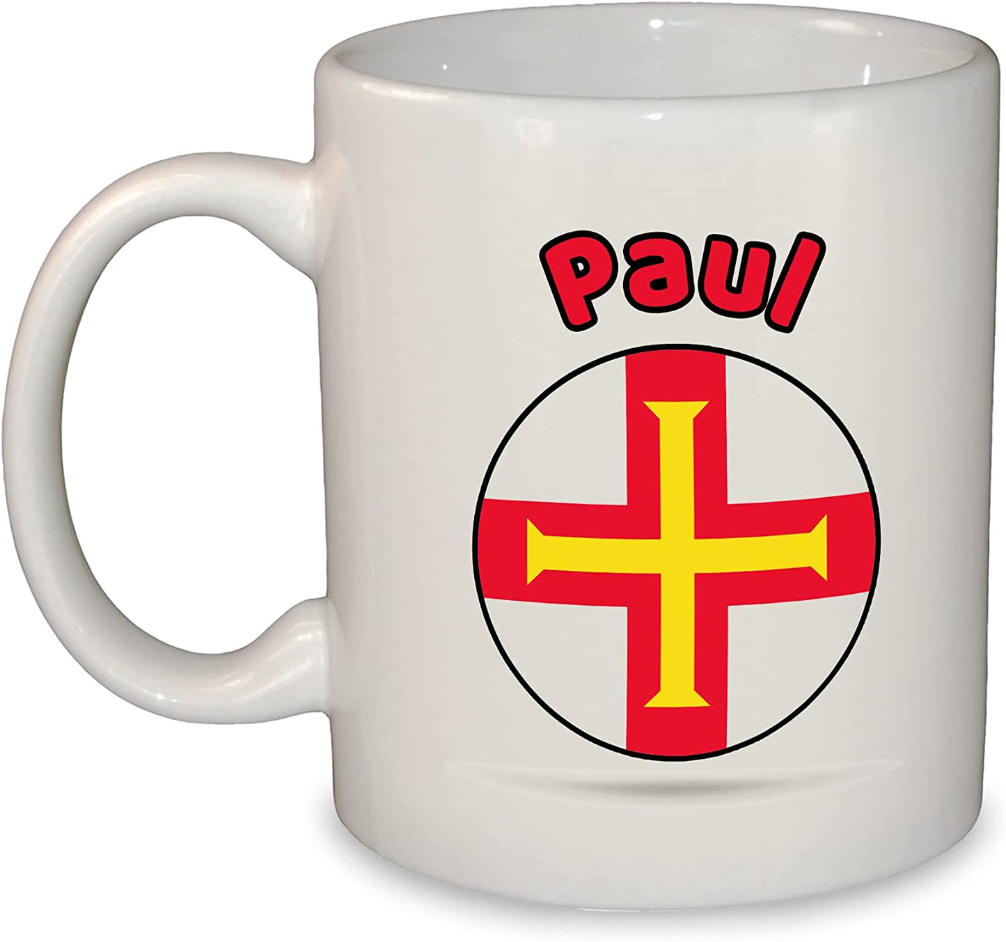 UK Round Flag Name Mugs - England, Scotland, Wales, Guernsey, Isle of Man, Jersey