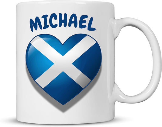 Scottish Flag Personalised Mug | Personalised Ceramic 11oz Volume Cup | Add Any Name Scotland Gift