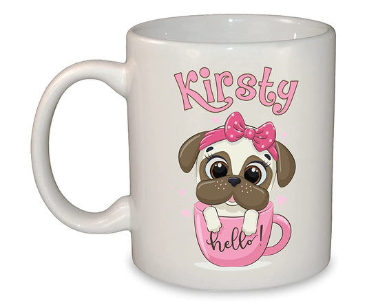 Pug in a Mug Personalised Cup 11oz Dishwasher & Microwave safe