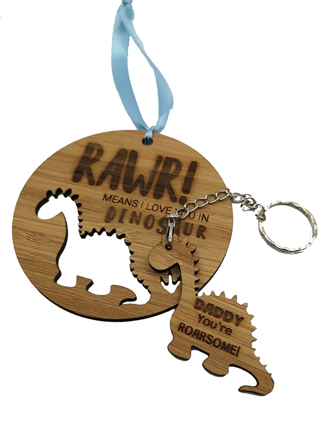Dinosaur Hanging Decoration and Matching Keychain Gift Set