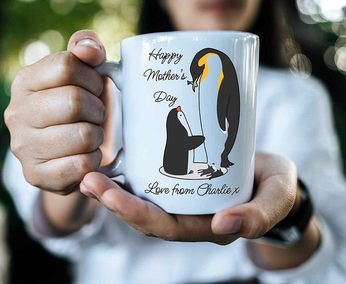 Penguin & Chick Mother's Day Coffee Mug/Tea Cup - Add any personalised message