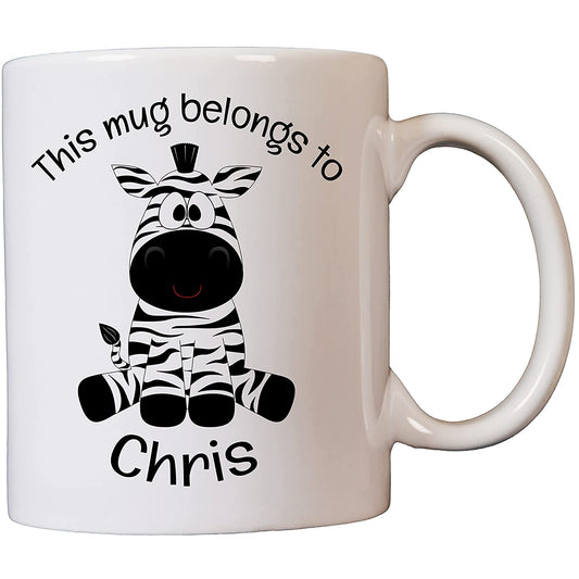 Personalised Zebra Name Ceramic Mug