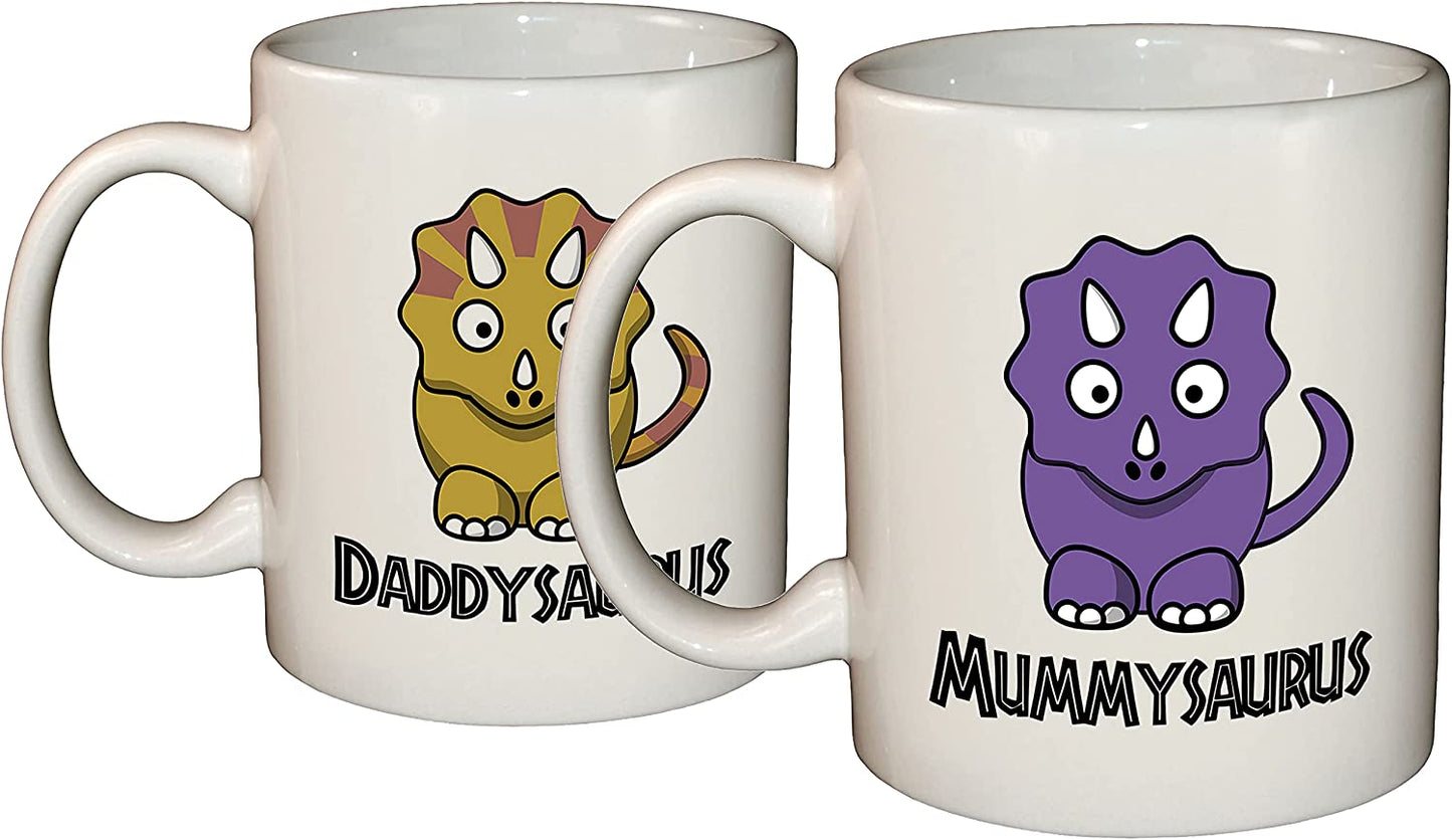 Mummysaurus / Daddysaurus Novelty Coffee Mug for Parents Ceramic