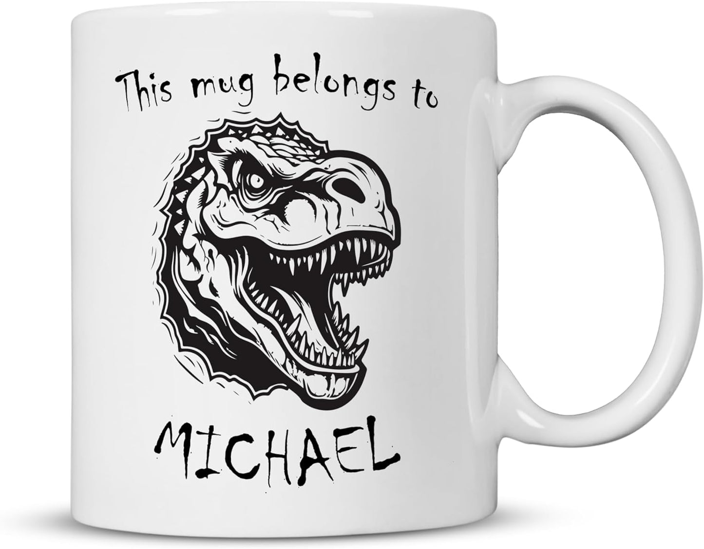 Tyrannosaurus Rex Dinosaur Mug | Custom Name 11oz Ceramic Cup