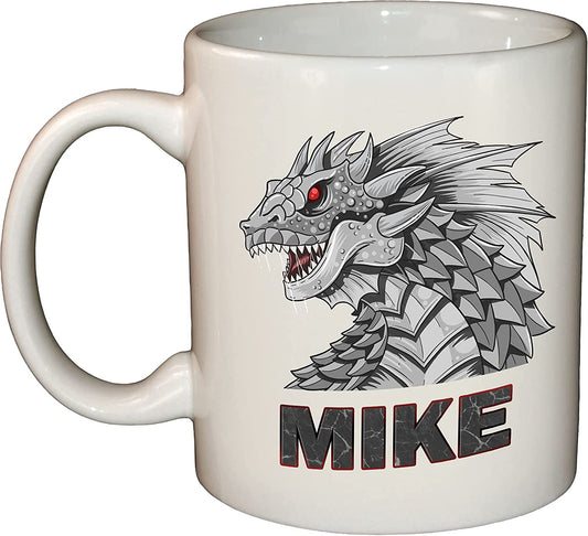 Grey Dragon Personalised Name Ceramic Mug