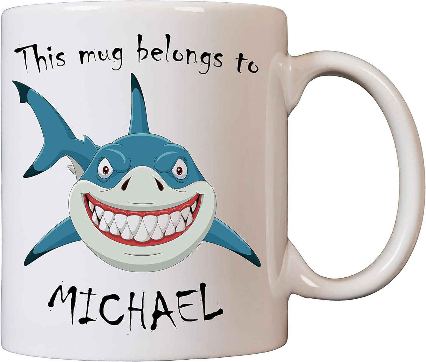 Personalised Shark Mug - This Mug Belongs to - 11oz Ceramic - Dishwasher & Microwave Safe