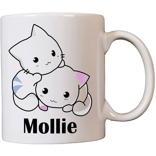 Personalised Cute Kittens Name Ceramic Mug/Cup 11oz Dishwasher & Microwave safe