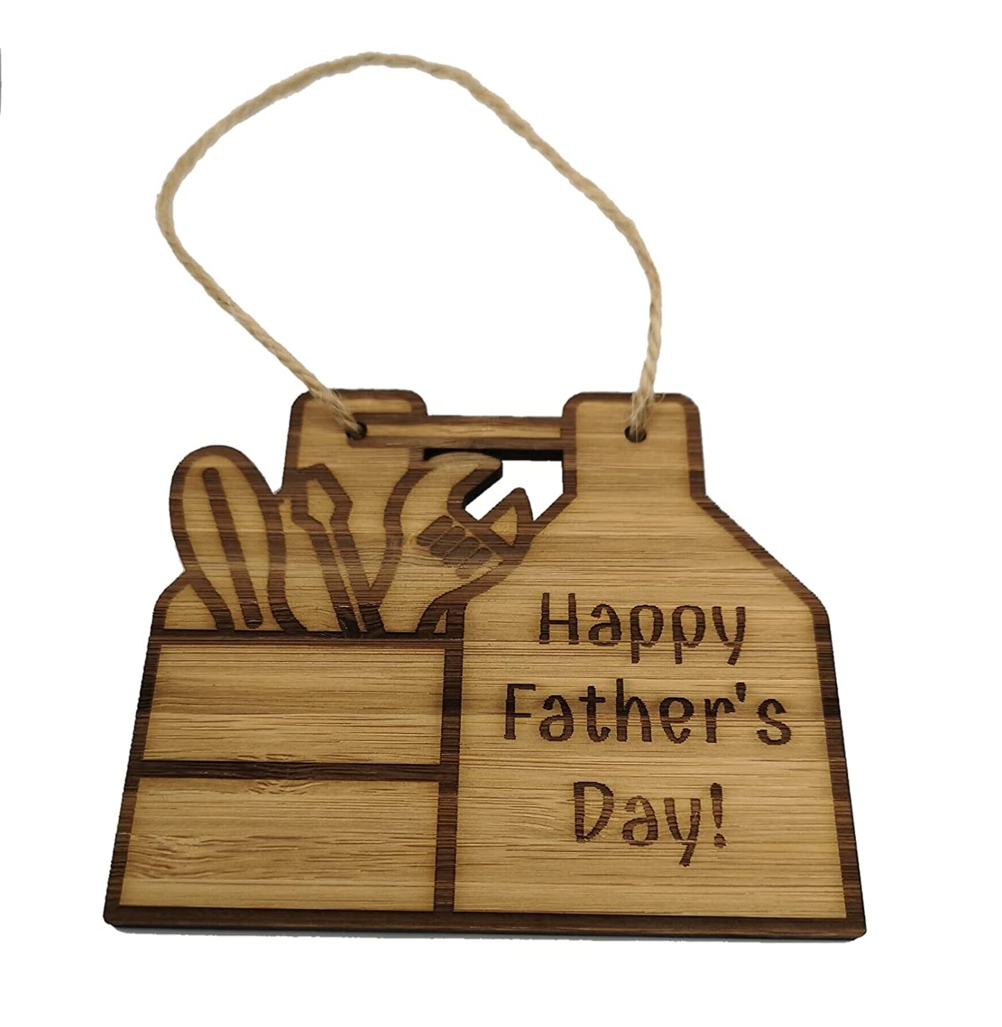 Father's Day Bamboo Toolbox Hanging Decoration/Gift tag/Door sign