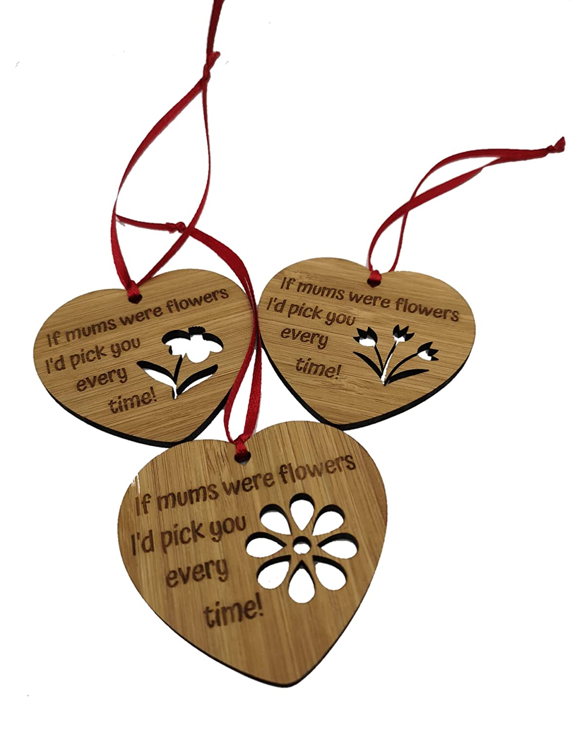 If mums were flowers I'd pick you Bamboo Hanging Keepsake Heart Decor -