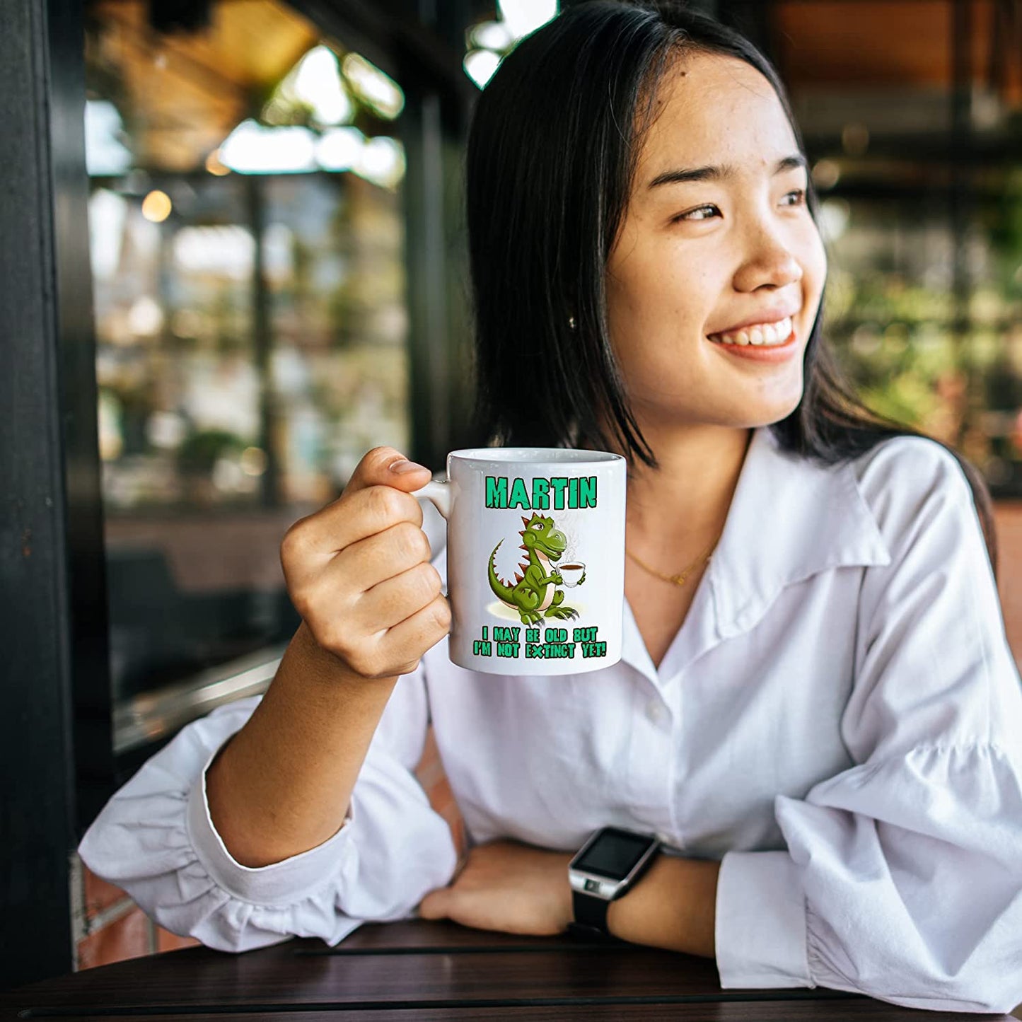 Old Dinosaur Personalised Birthday Coffee Mug