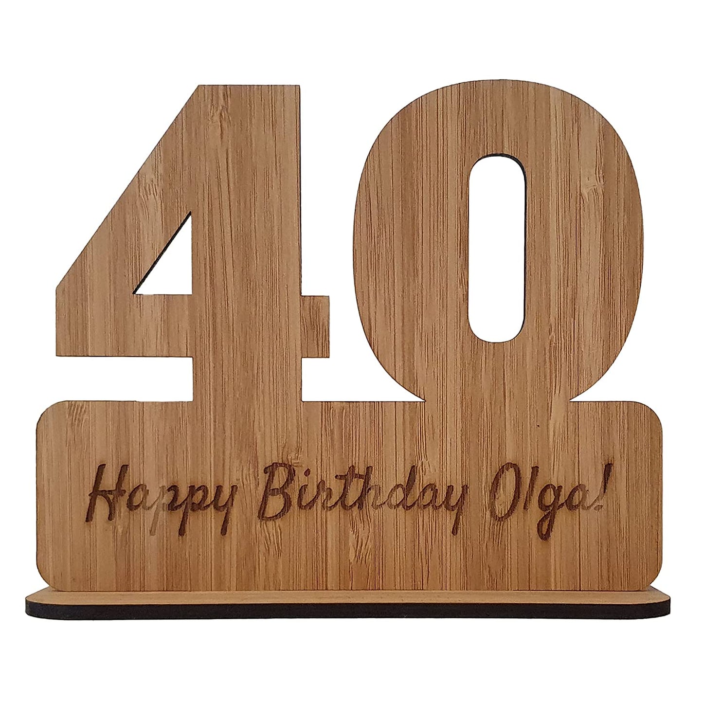 Personalised Bamboo Birthday Age Keepsake 12.5x15cm - Custom Engraved Milestone Gift - Unique Self-Standing Card Alternative for All Ages