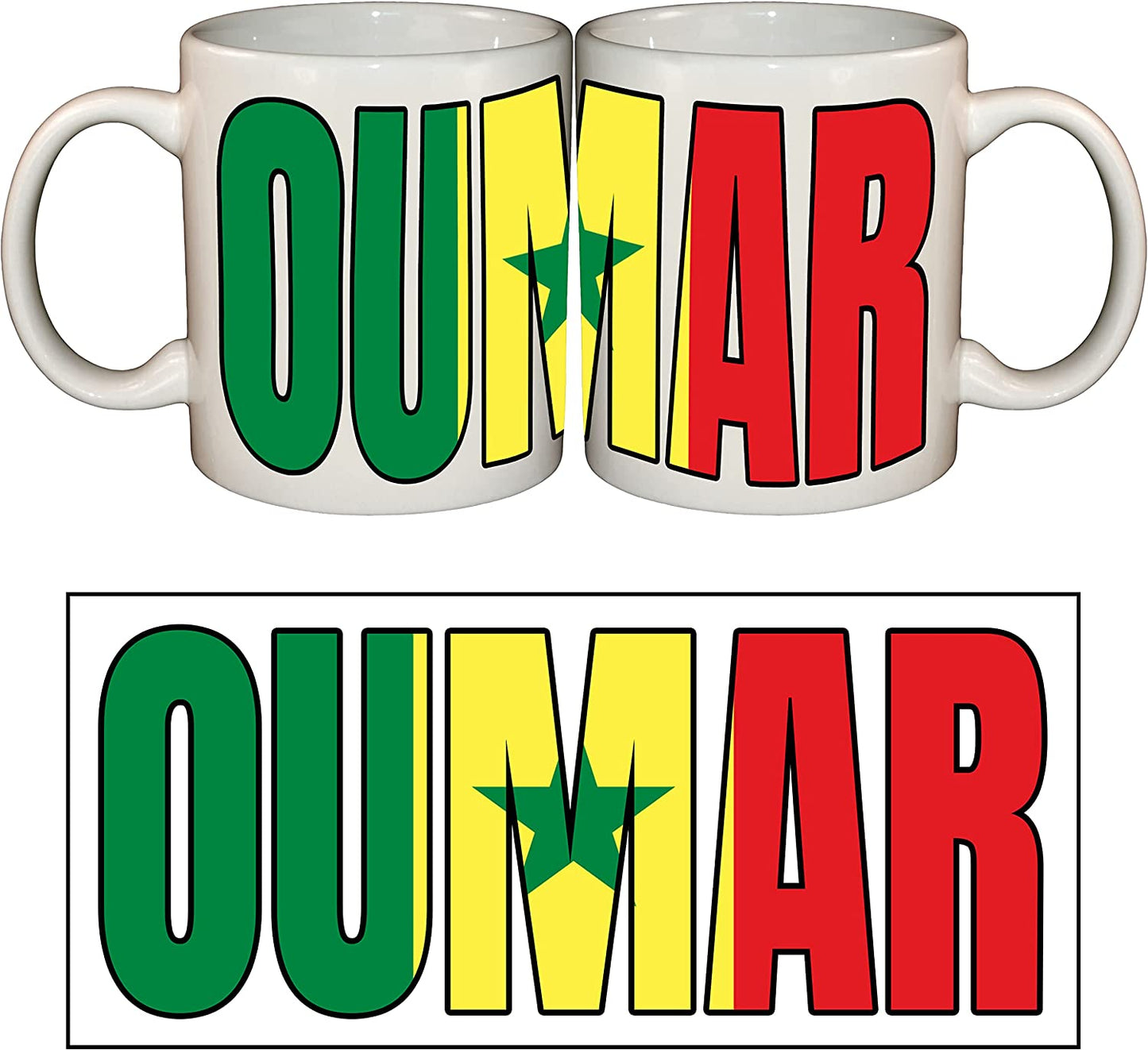 World Flag Name Mug - Add Any Name - 18 to choose from