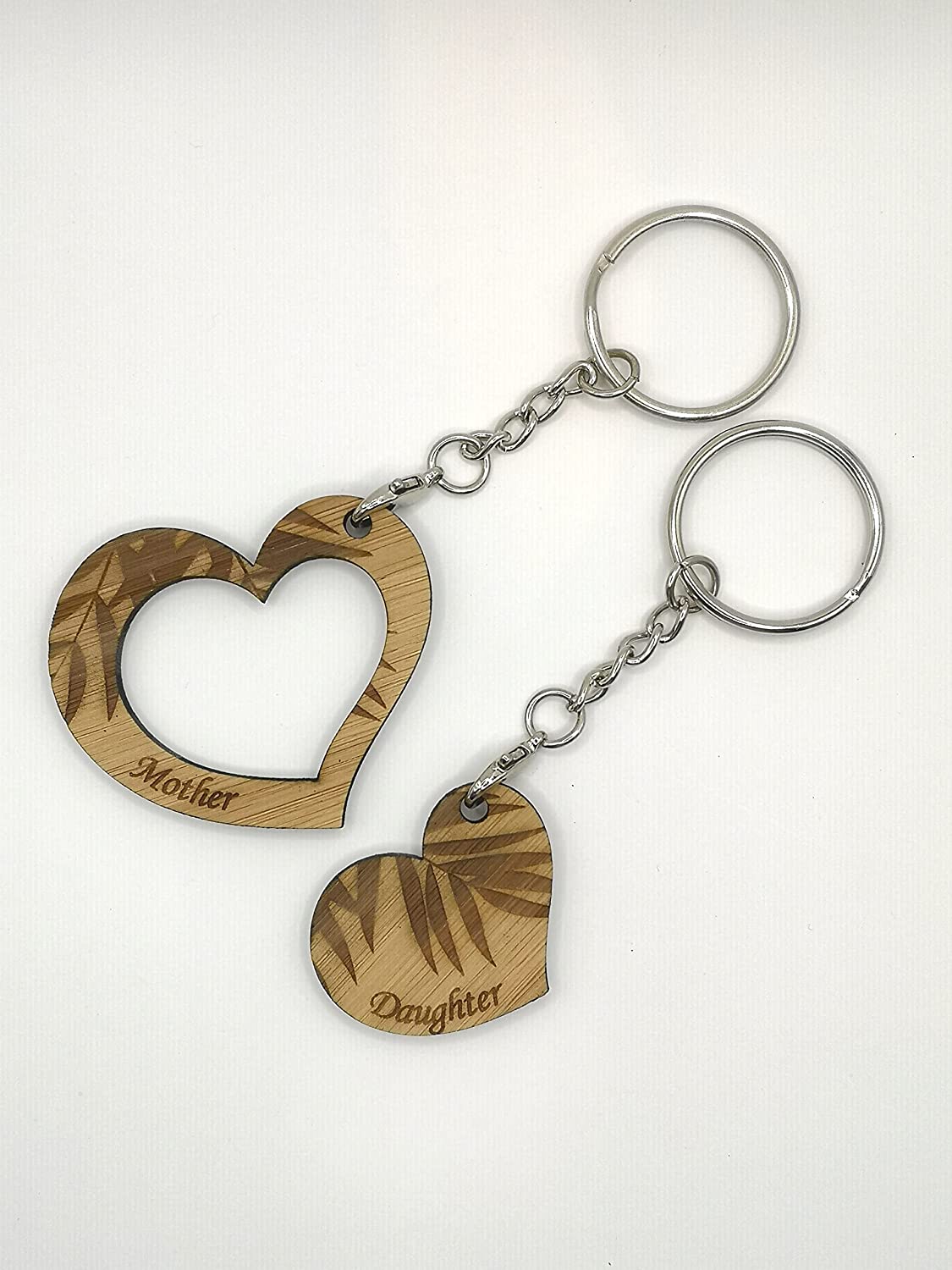 Mother / Daughter Bamboo Love Keychain Set