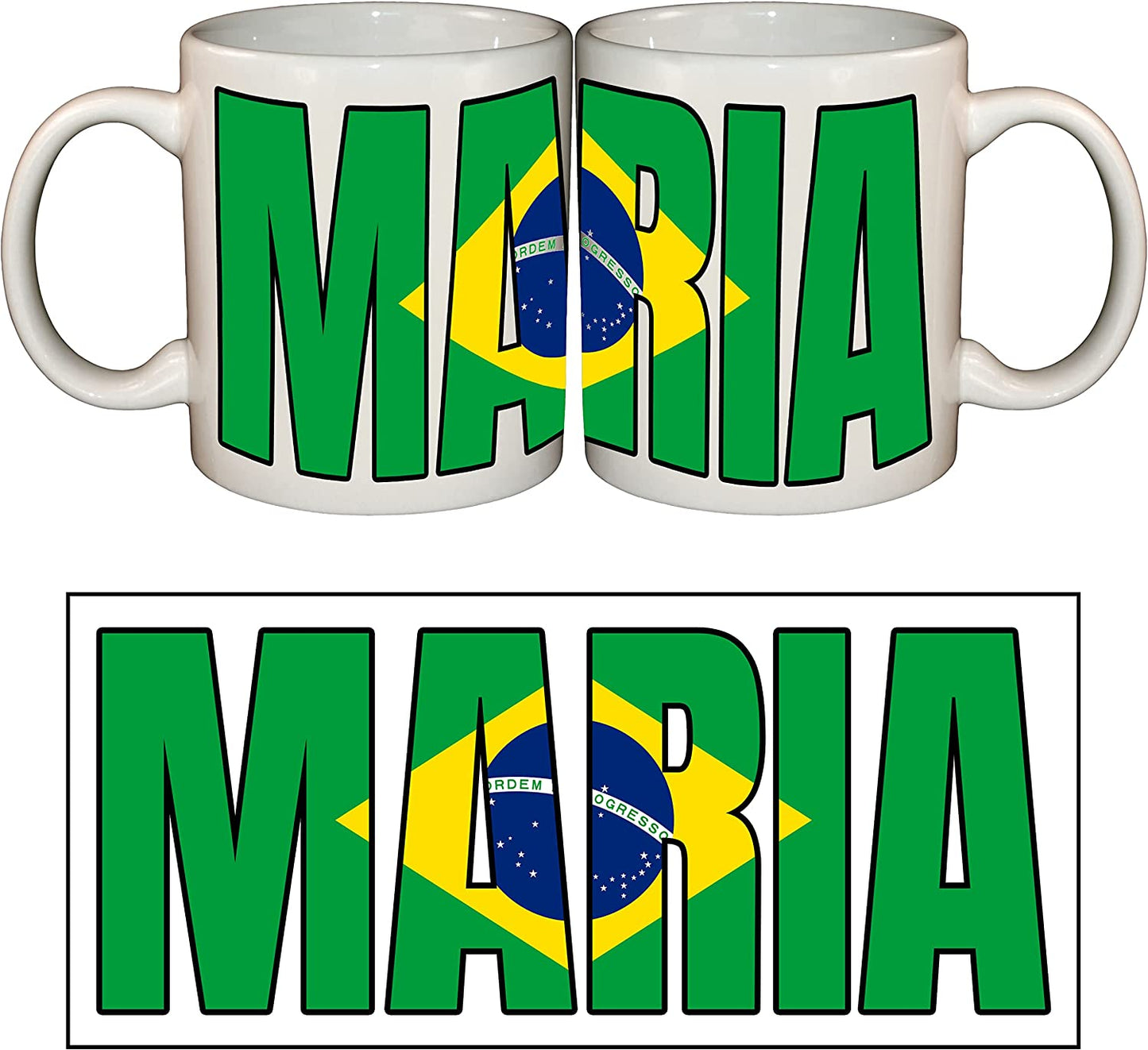 World Flag Name Mug - Add Any Name - 18 to choose from