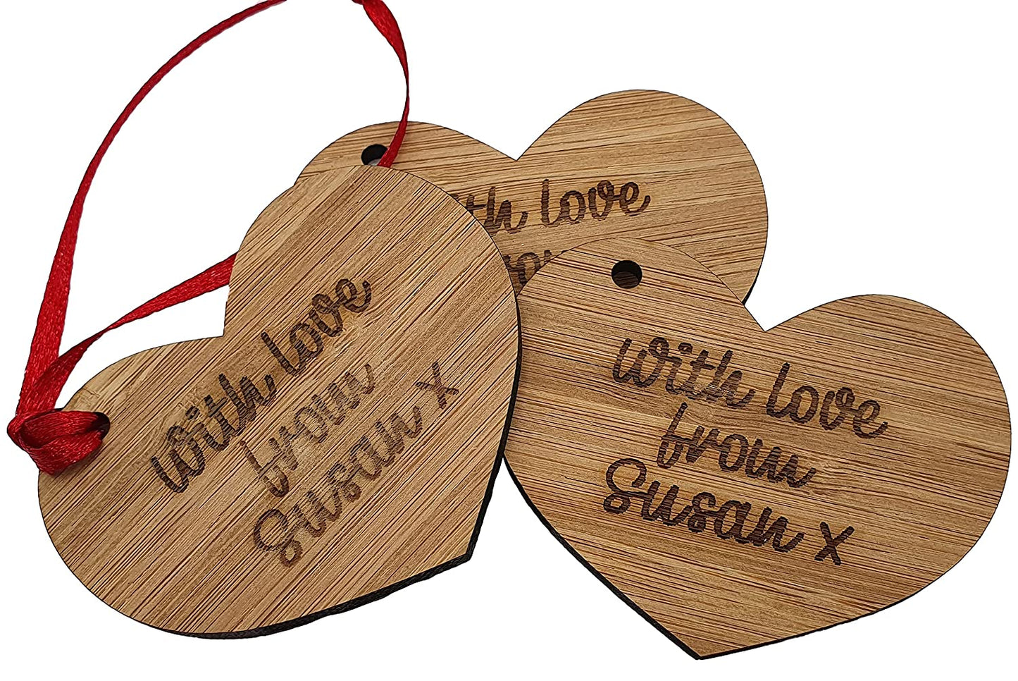 Personalised Bamboo Gift Tags with ribbon - Add any message - Gift wrapping kit