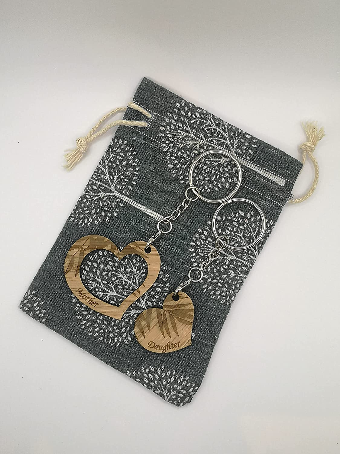 Mother / Daughter Bamboo Love Keychain Set