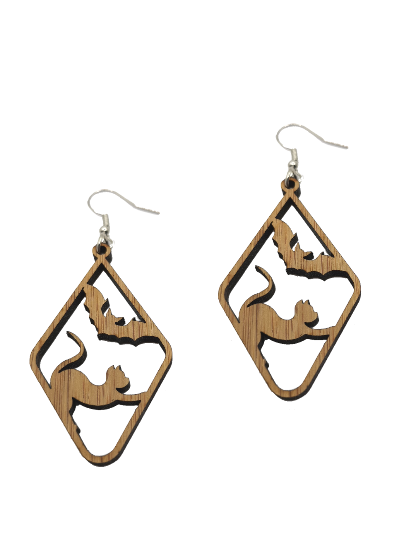 Halloween Cat / Bat Earrings – customise to suit your style with Gold, Rose Gold or Silver findings