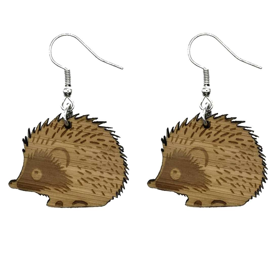 Hedgehog Bamboo Earrings – customise to suit your style with Gold, Rose Gold or Silver findings