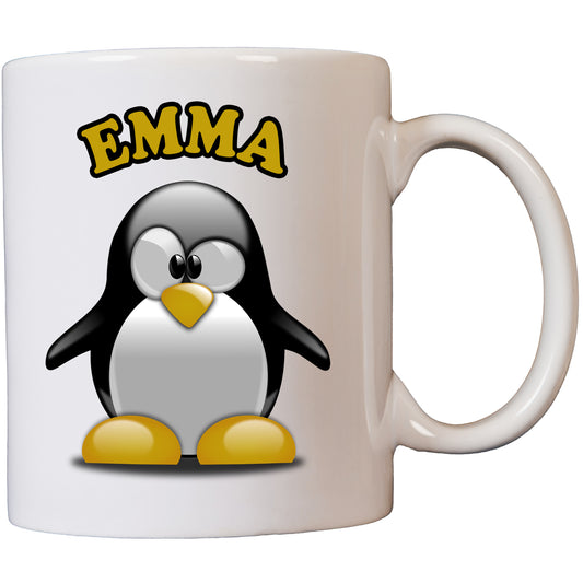 Penguin Name Mug - Personalised Ceramic 11oz Volume