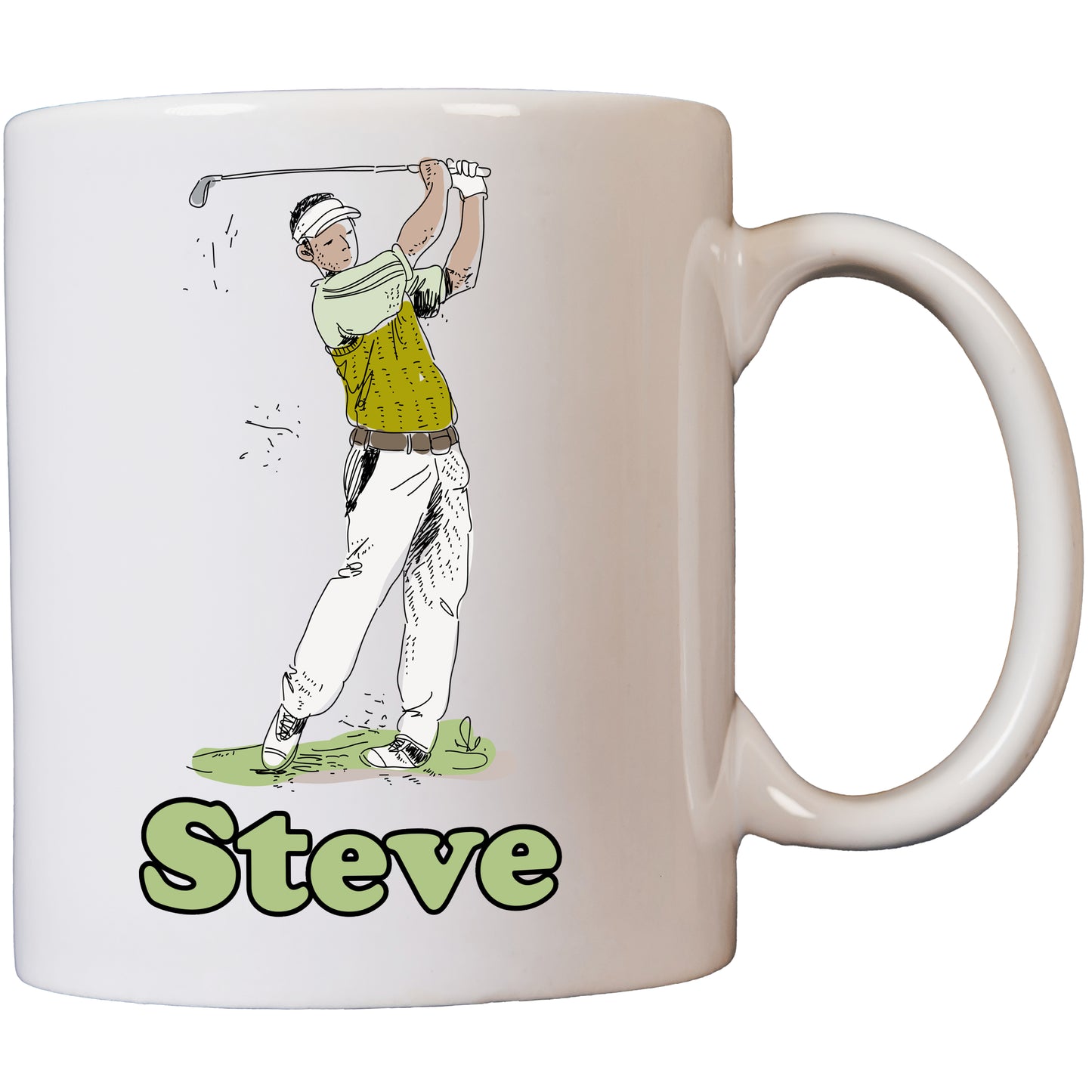 Golfer Name Coffee Mug | Personalised Ceramic 11oz Volume Cup