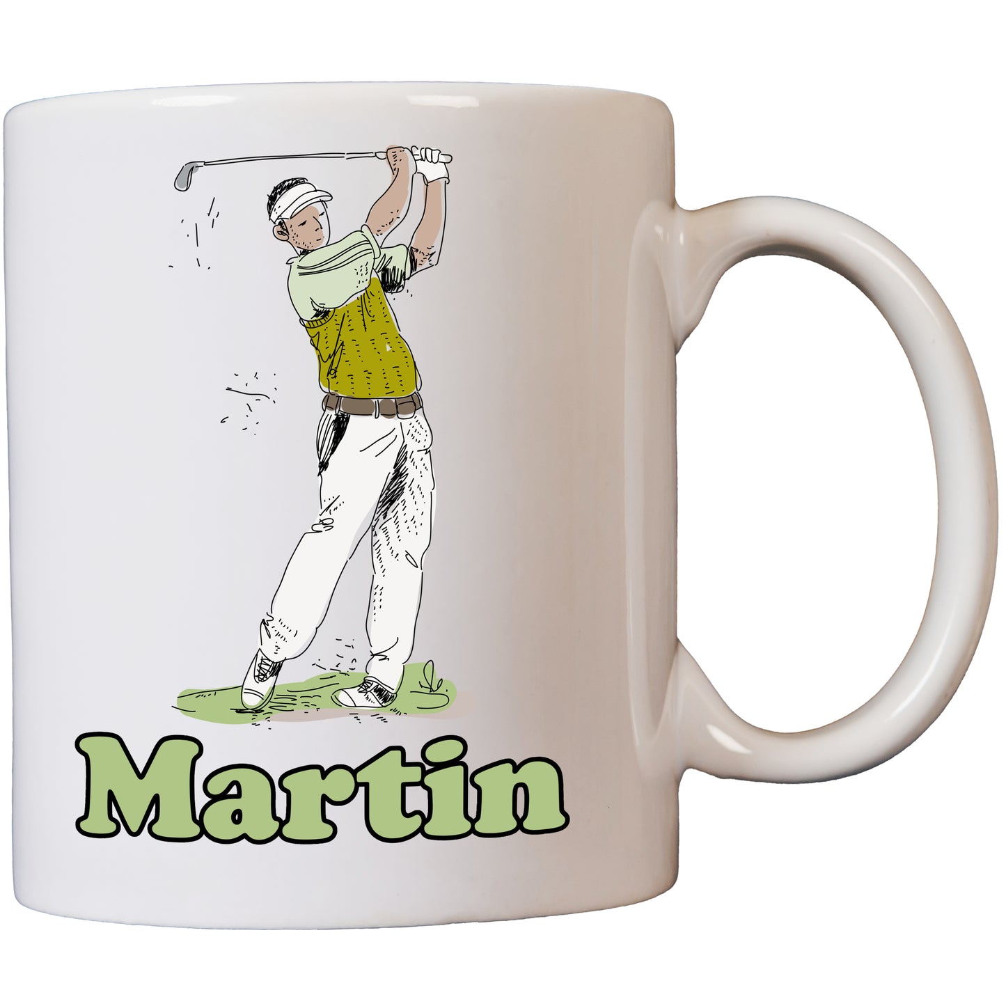 Golfer Name Coffee Mug | Personalised Ceramic 11oz Volume Cup